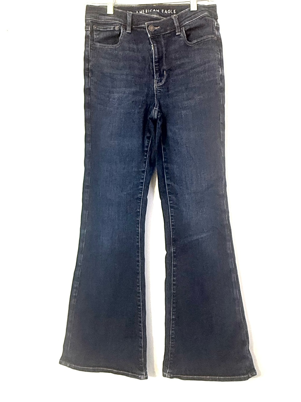 American Eagle Super High Rise Flare Jeans Size 4 Dark Wash Stretch